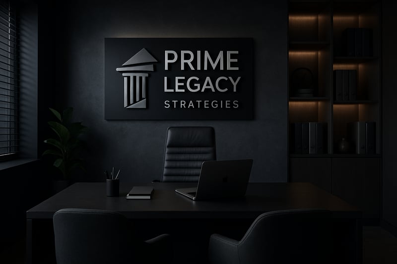 Prime Legacy Strategies modern dark-themed office workspace